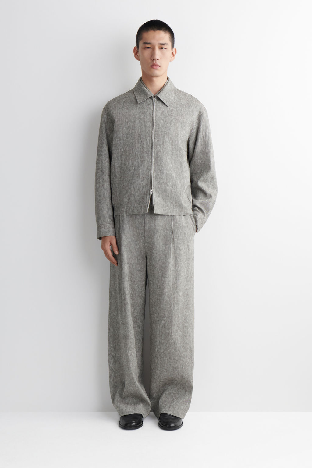 PANTAL?N DE LINO RELAXED FIT WIDE LEG - H&m фото 2