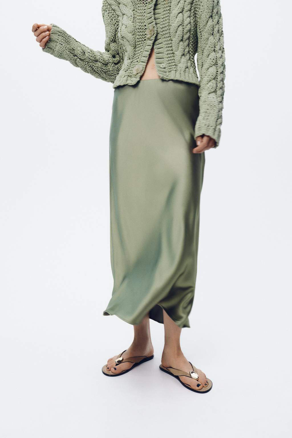 SATIN MIDI SKIRT - Zara фото 30