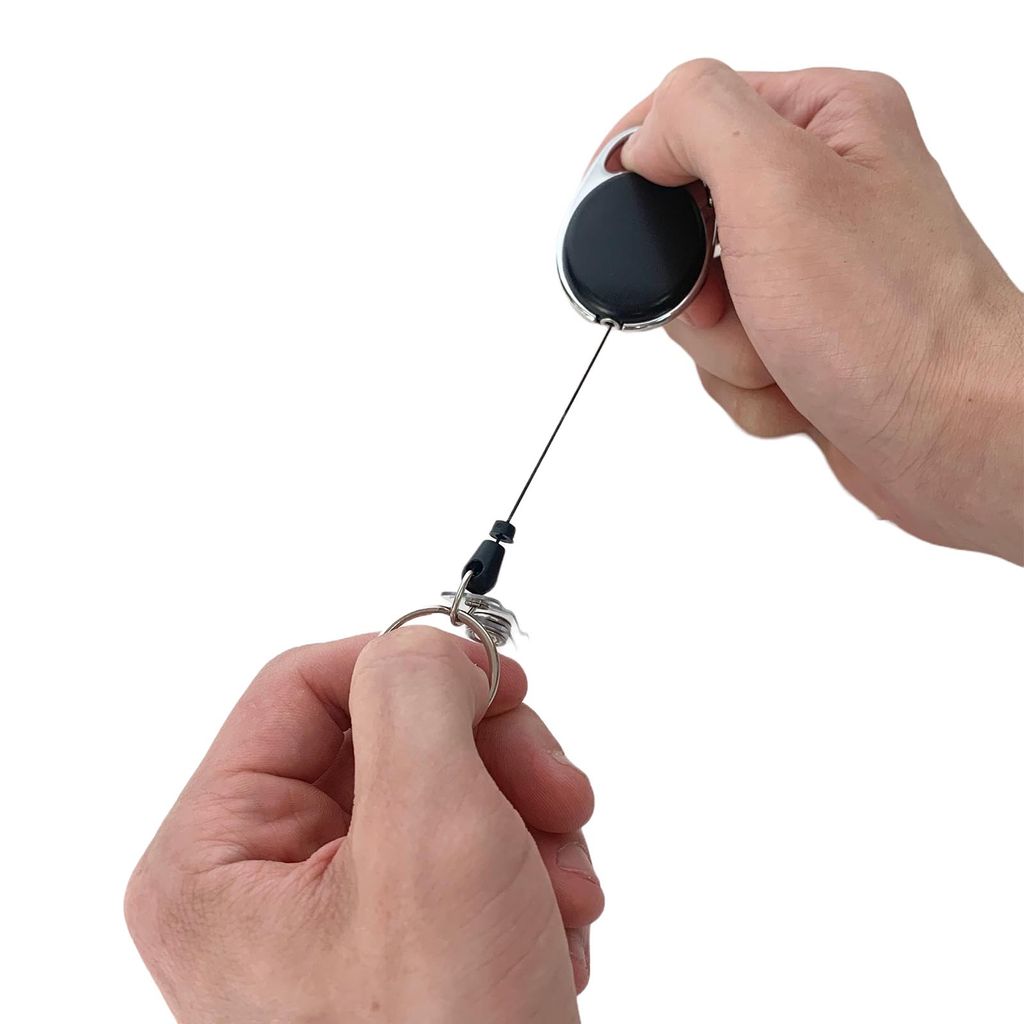 Брелок-ретрактор на клипсе с карабином - работает по принципу катушки№1509