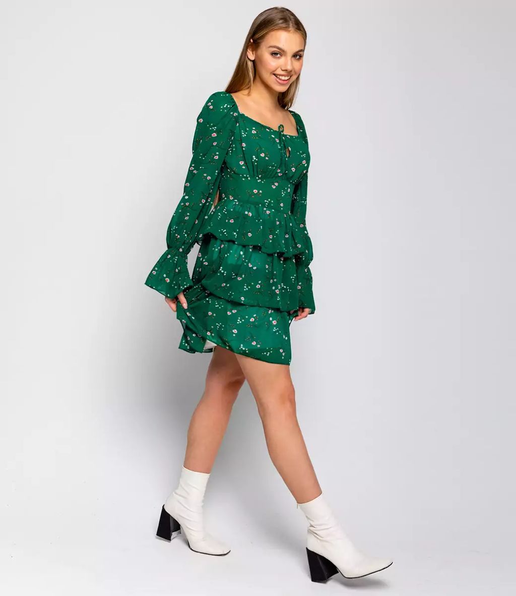 Платье #БШ1749, зелёный - Dommod фото 3