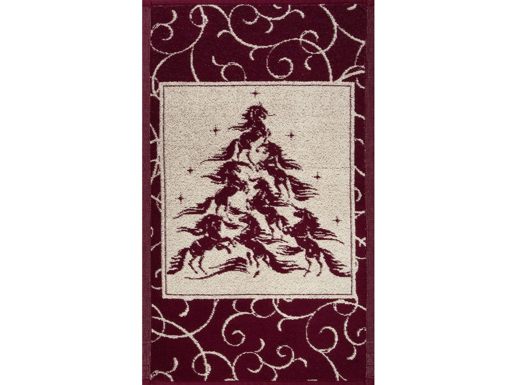 Полотенце махровое 6с104.411ж1 Лошадиная елка(кр.дерево1) 67х40см