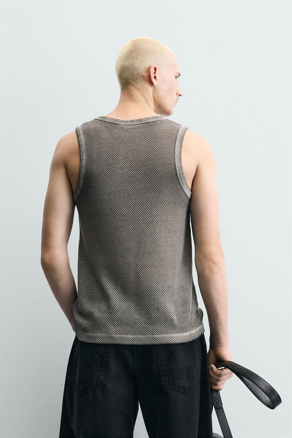 CAMISETA TANK ESTRUCTURA CALADOS / Gris - Zara фото 3
