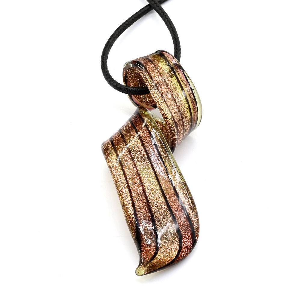 Кулон в форме Ленты из муранского стекла 27*55мм цв.сиреневый