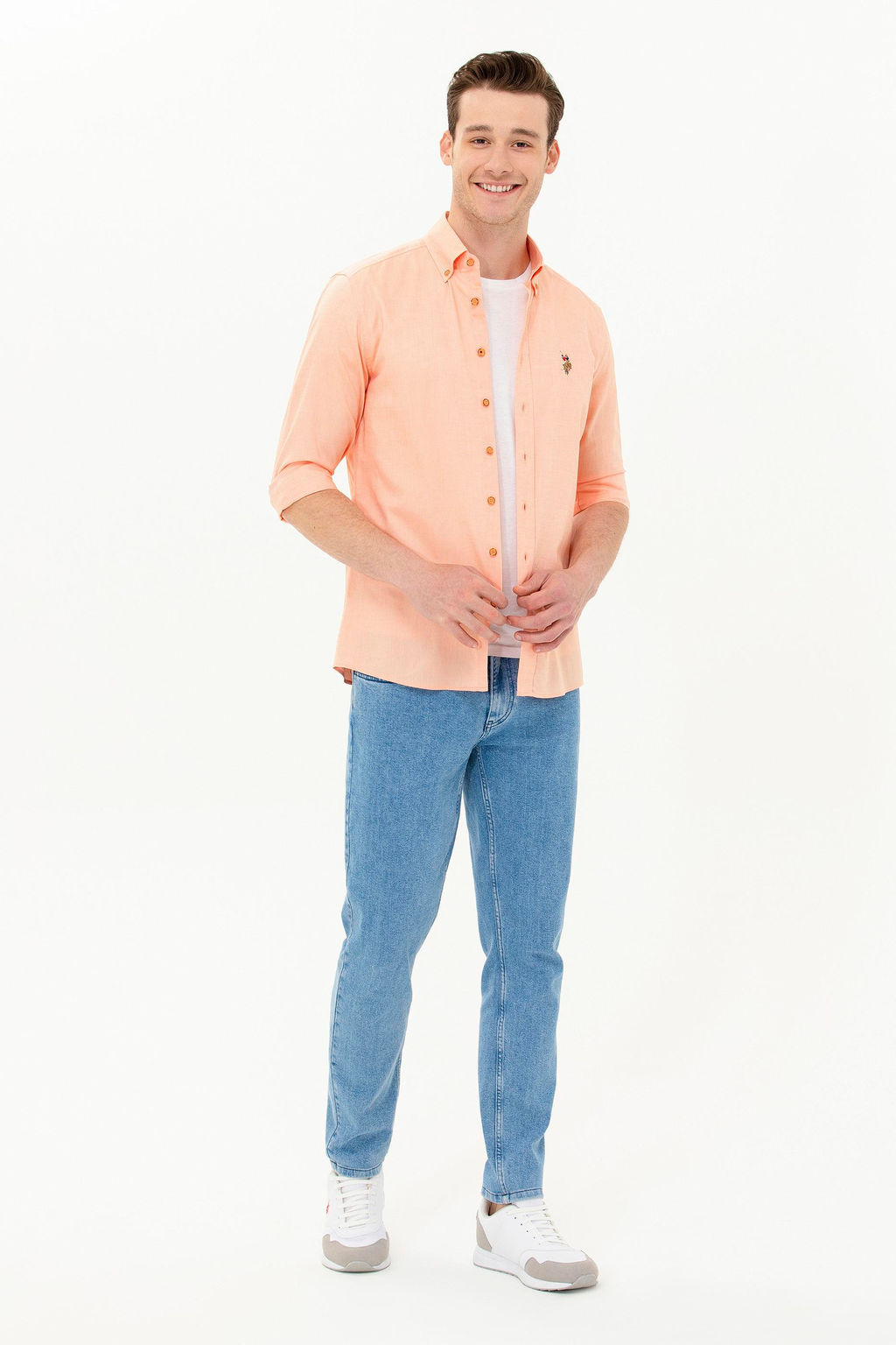 Рубашка мужская оранжевая Uzunkol Basic - U.s. polo assn фото 18
