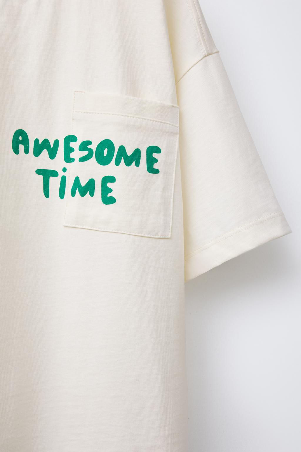 T-SHIRT WITH SLOGAN POCKET - Zara фото 4