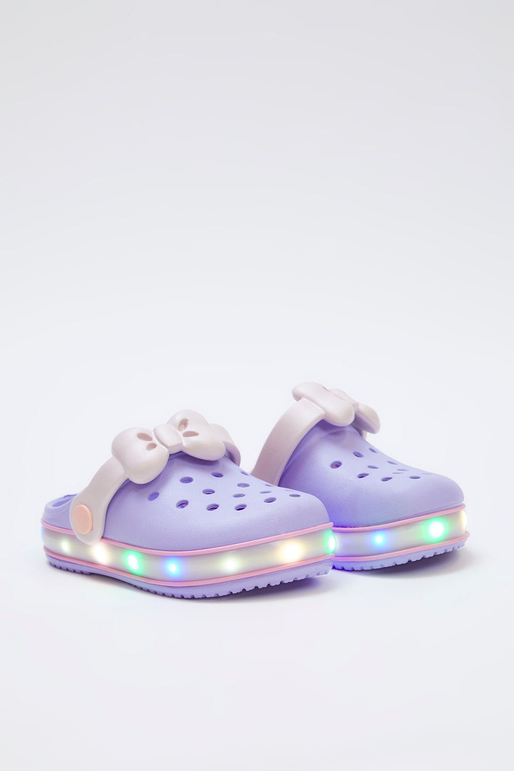 Lila Is?kl? Fiyonklu Detayl? Hafif Taban Kucuk K?z Cocuk Kids Eva Sandalet Terlik TAKSS25SD00045