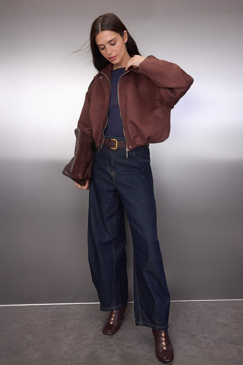 Haki Oversize Kal?p Suet Bomber Ince Ceket Mont TWOAW26MO00125 - Trendyolmilla фото 6