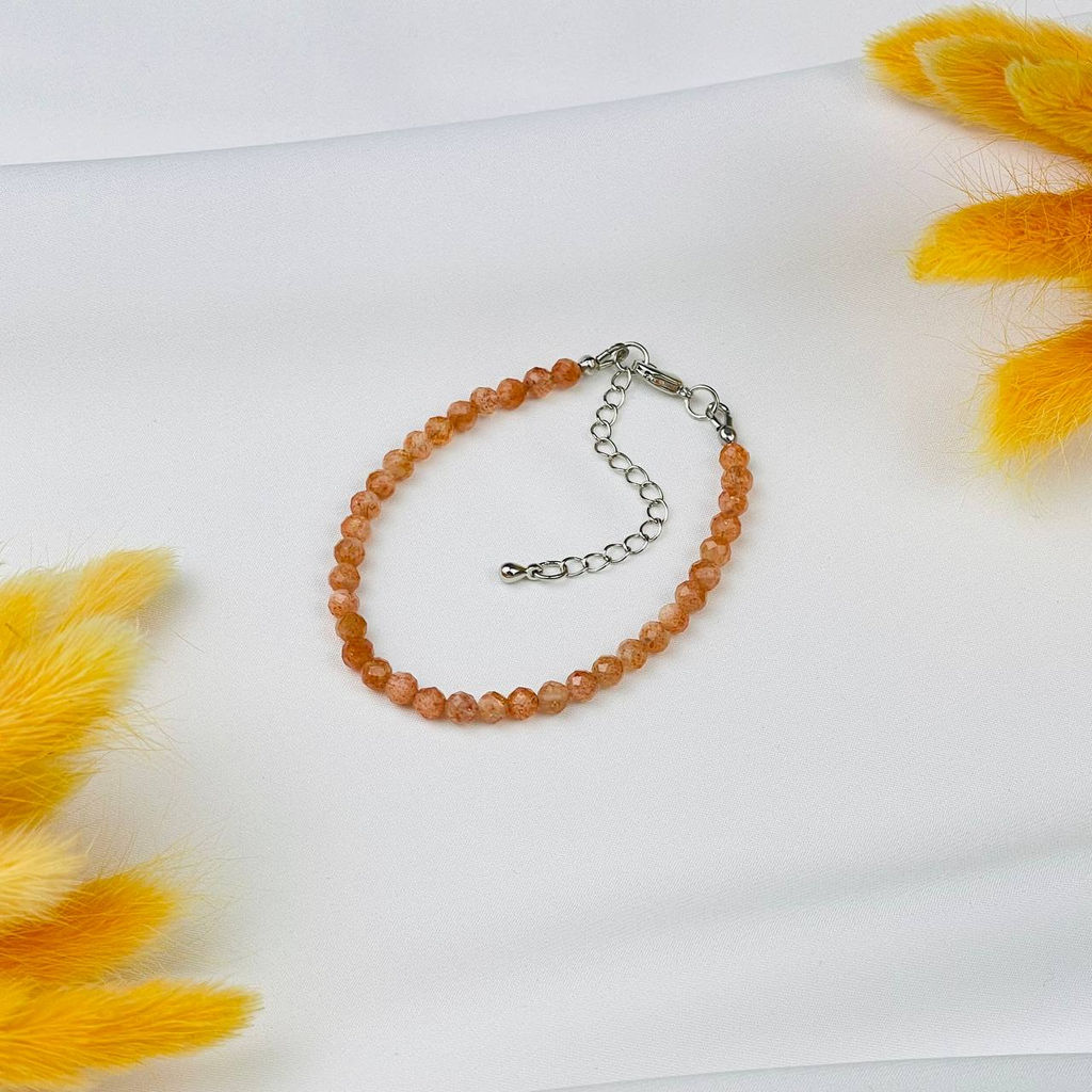 Браслет из Солнечного камня огранка 19 см +