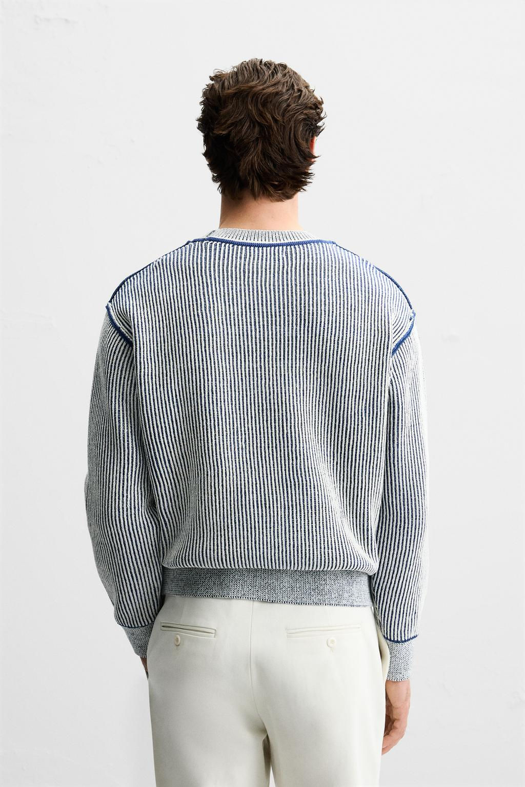 CONTRASTING RIBBED SWEATER - Zara фото 4