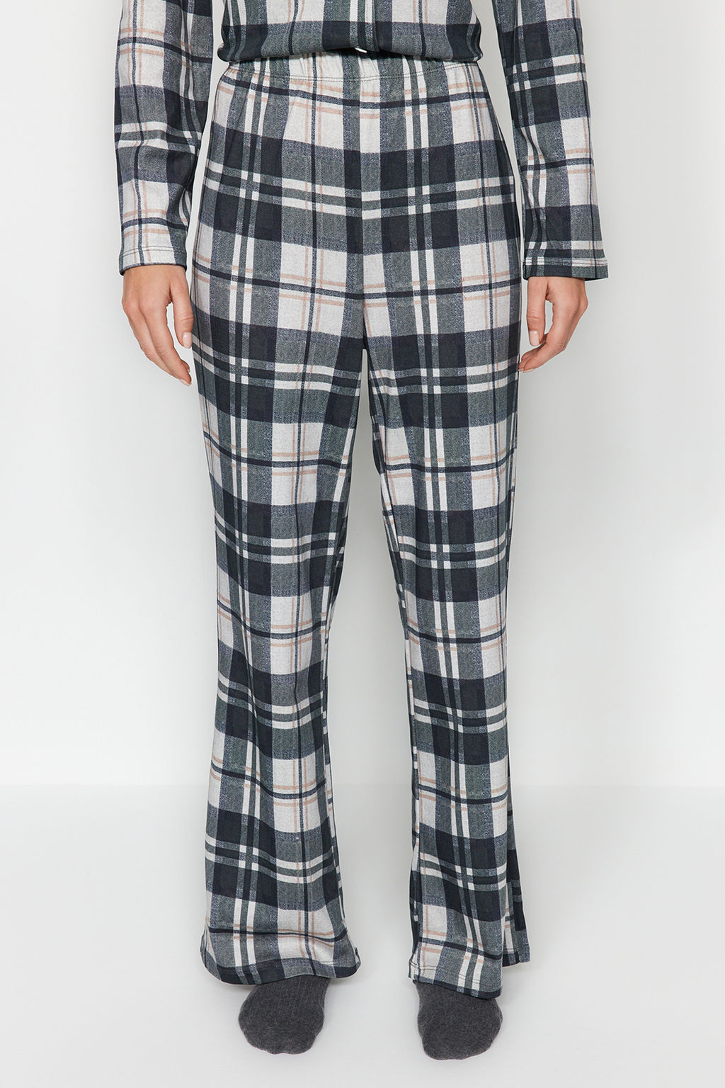 Cok Renkli %100 Pamuk Ekoseli Gomlek-Pantolon Orme Pijama Tak?m? THMAW24PT00251 - Trendyolmilla фото 4