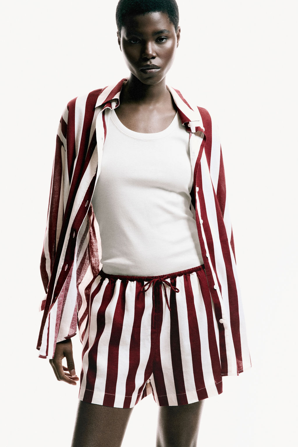 Camisa oversize en mezcla de lino - H&m фото 3