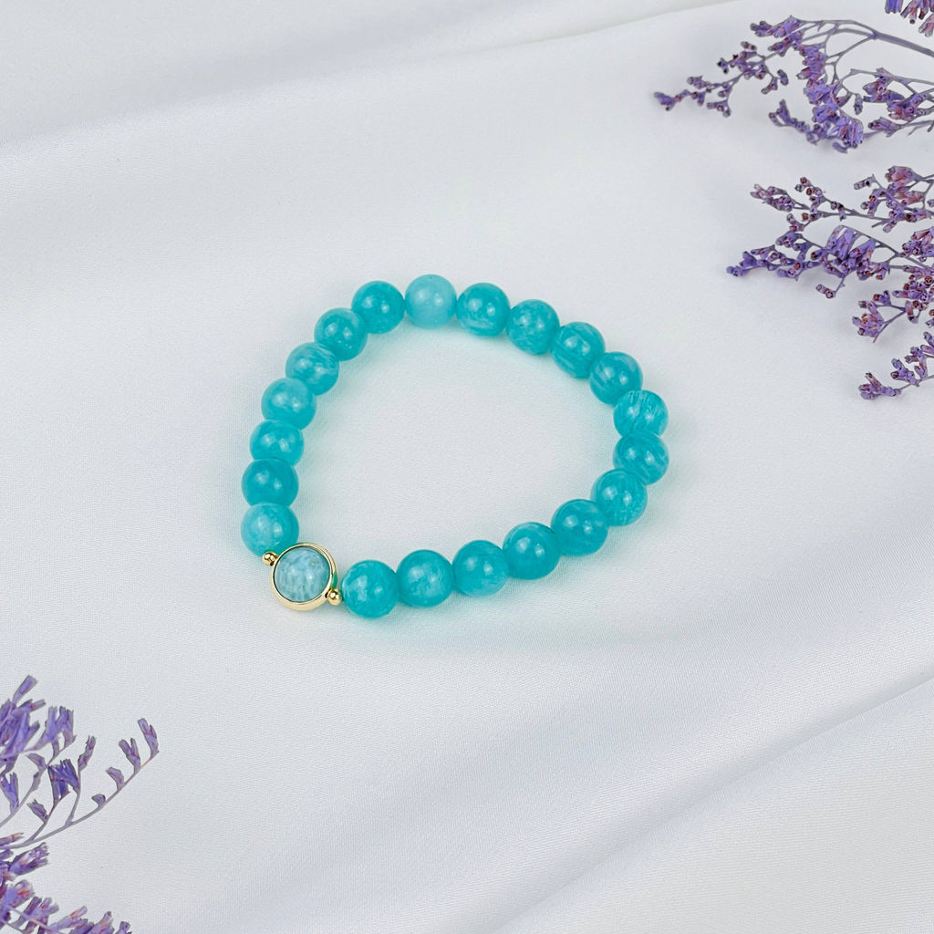 Браслет из Амазонита и Ларимара - Радуга самоцветов фото 2