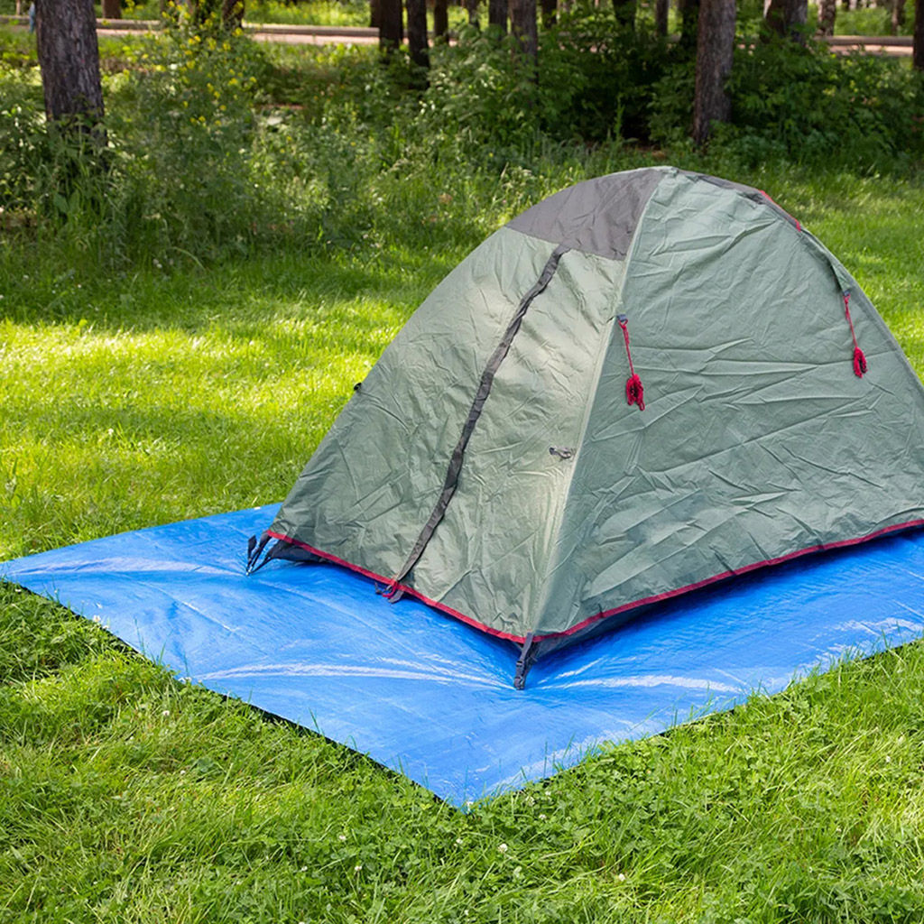 Тент 2х3м из полипропилена 75г/м2, водонепроницаемый, на люверсах, синий (Россия)