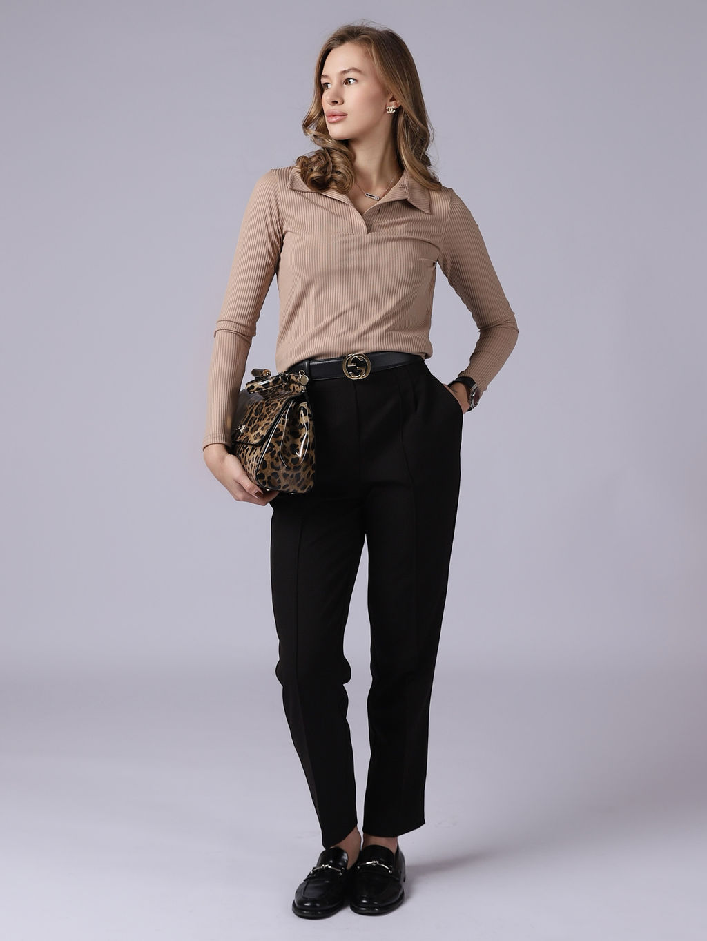 Лонгслив поло женский КФ101 Песочный от фабрики Спортсоло