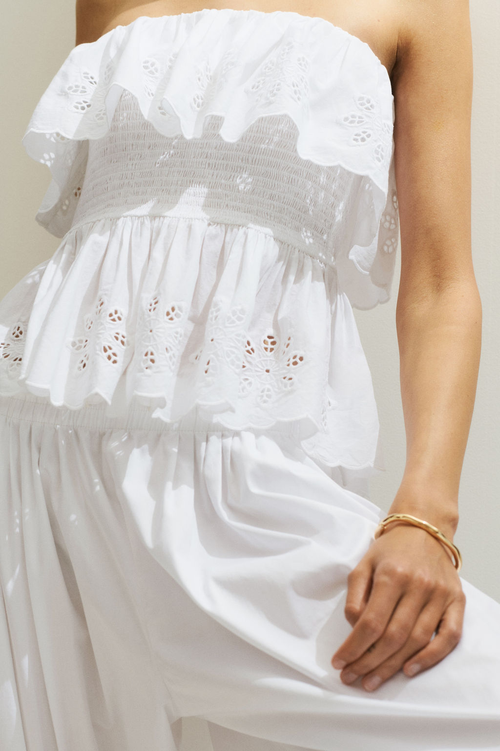 Flounce-trimmed peplum tube top - H&m фото 6