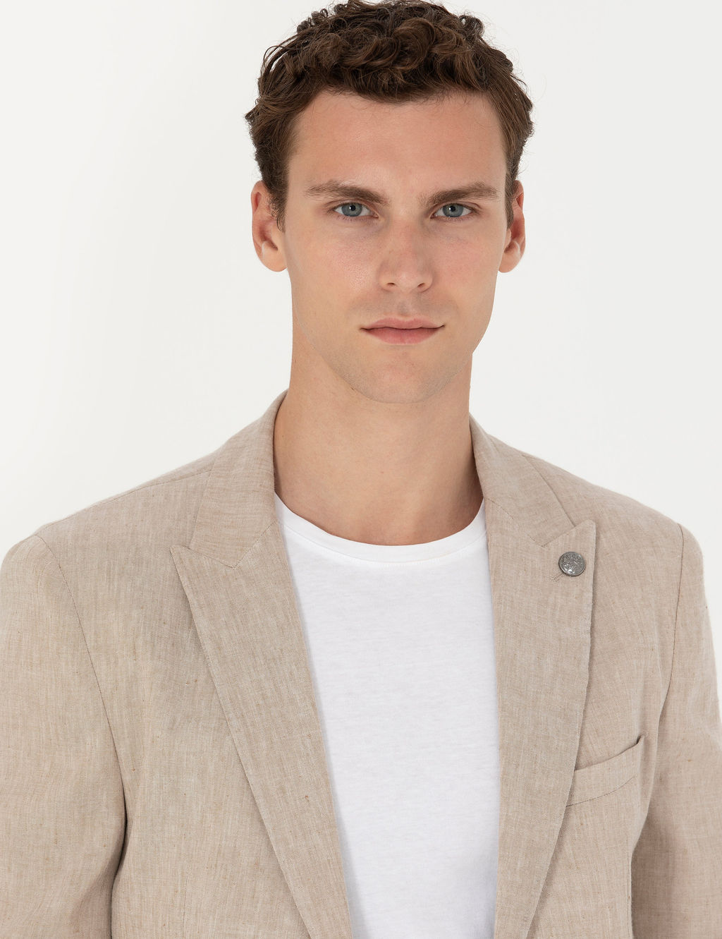 A__k Kahverengi Ekstra Slim Fit Keten Kar___ml_ Tak_m Elbise