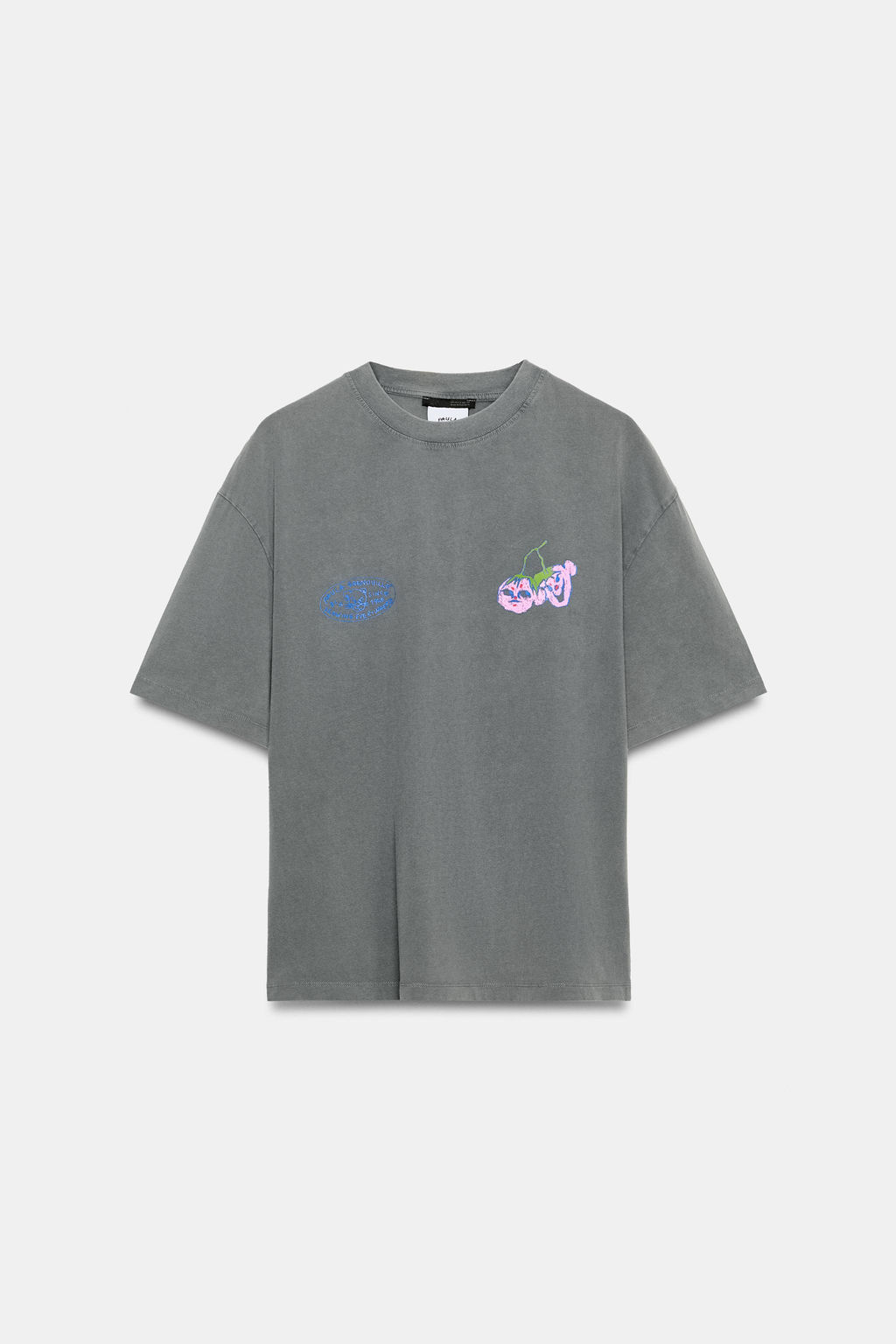 CAMISETA EFECTO LAVADO PAULA GRENOUILLE / Gris antracita