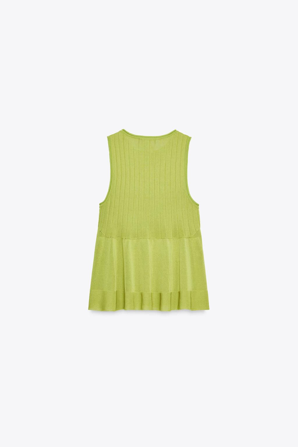 KNITTED TOP WITH RUFFLED HEM - Zara фото 8