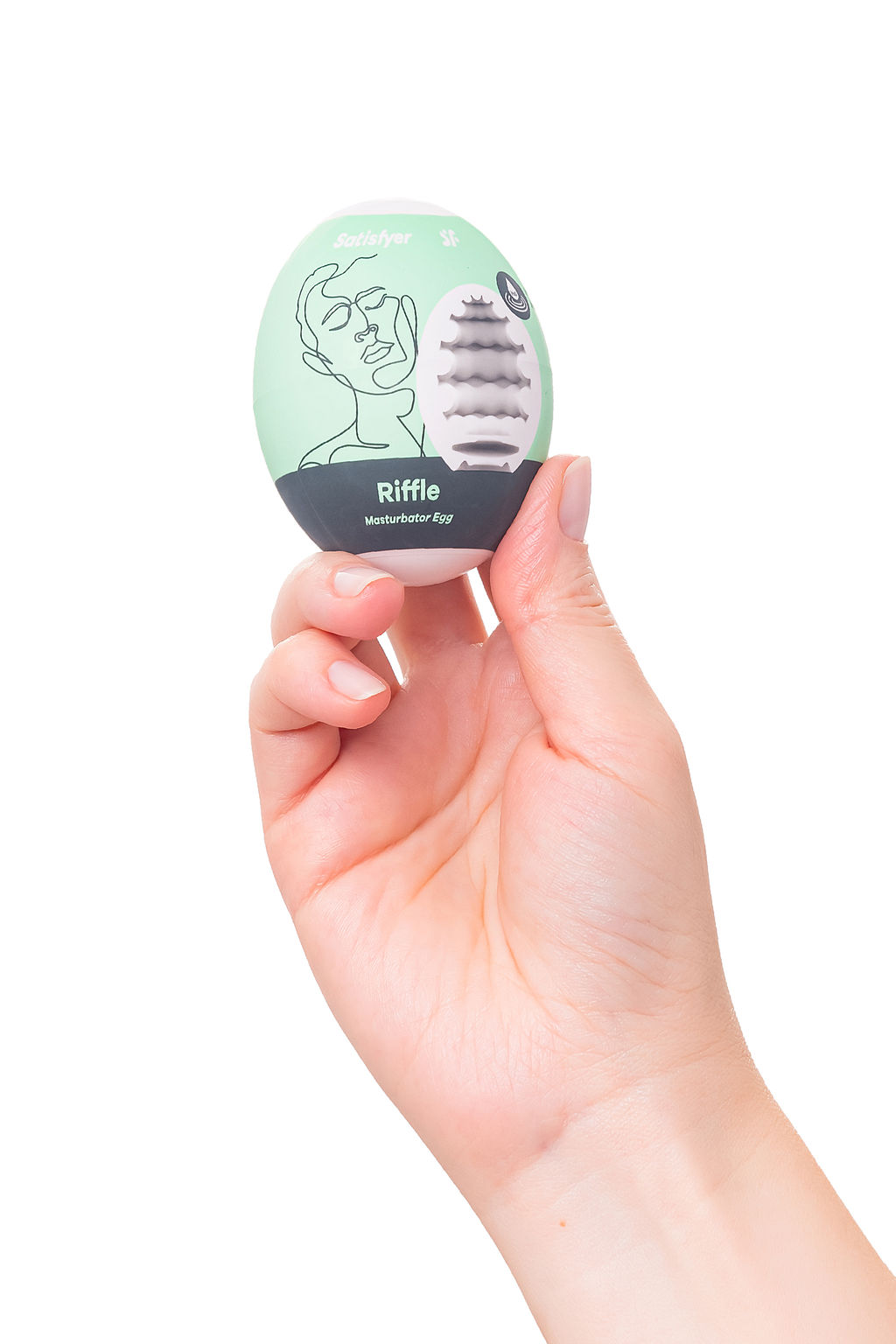 Мастурбатор нереалистичный Satisfyer Egg Single (Riffle), TPE, зеленый  фото 4