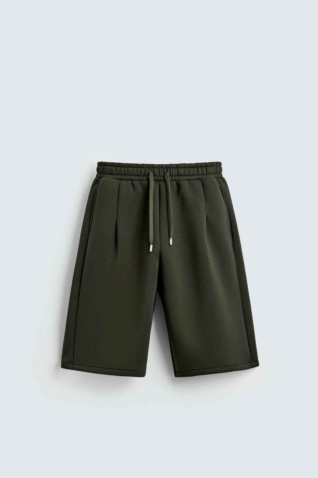 PLEATED NEOPRENE-EFFECT LONG BERMUDA SHORTS - Zara фото 6