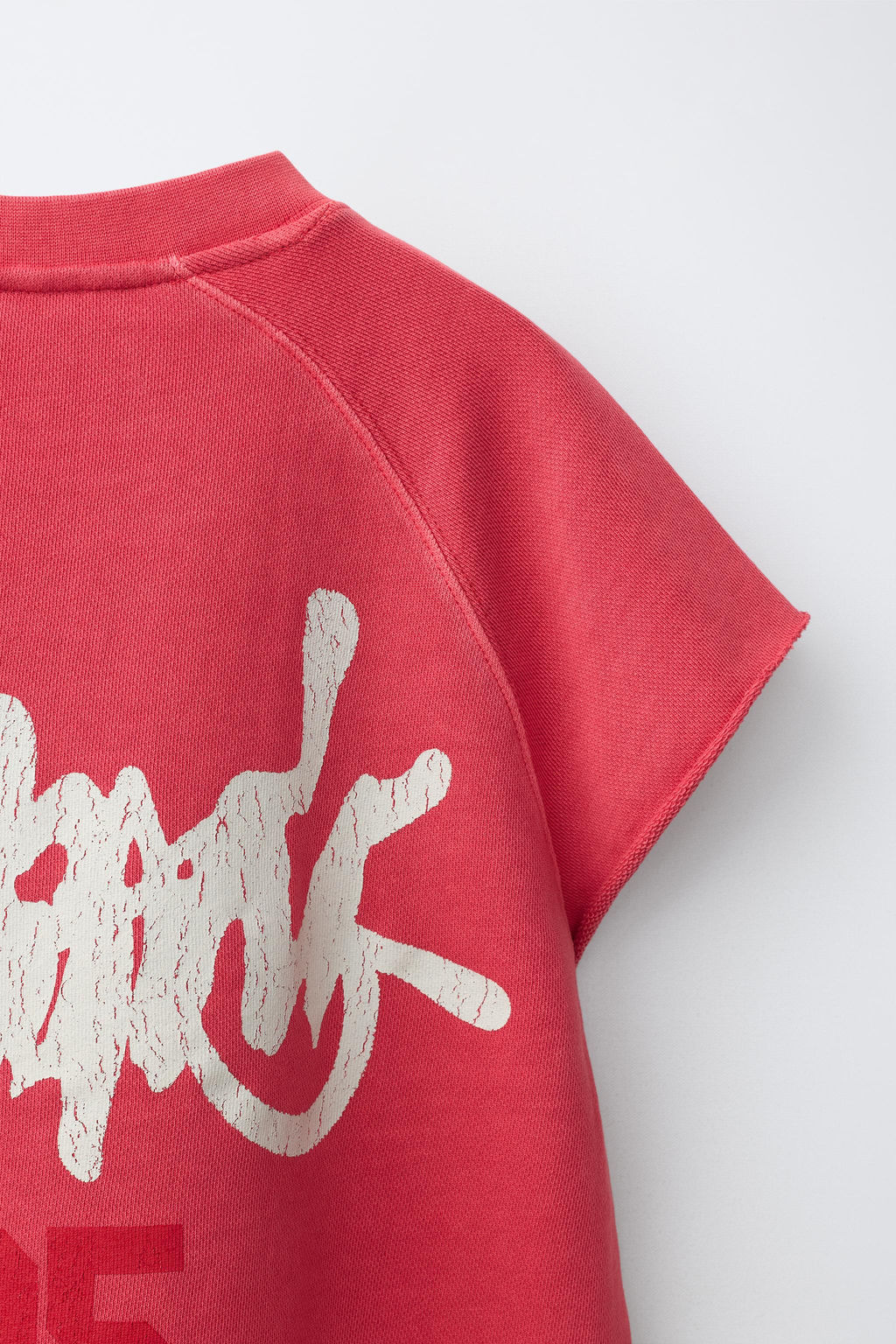 CAMISETA FELPA N?MERO Y GRAFFITI / Rojo fuerte - Zara фото 4