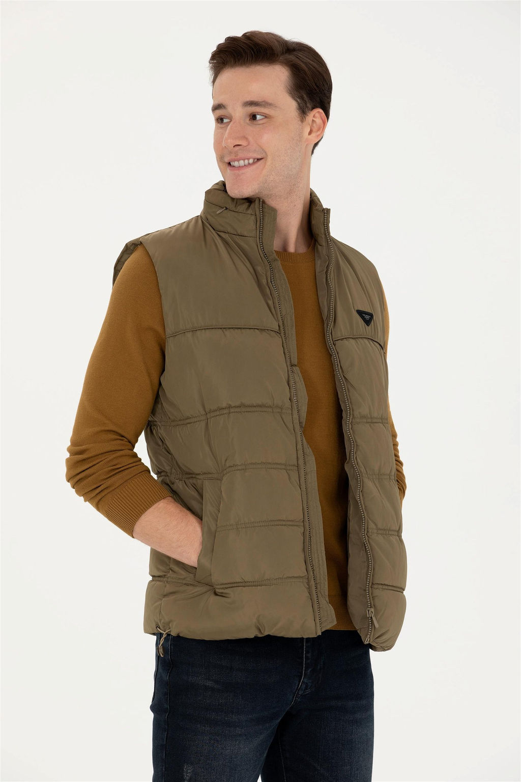Мужской жилет цвета хаки Неожиданная скидка в корзине - U.s. polo assn фото 3