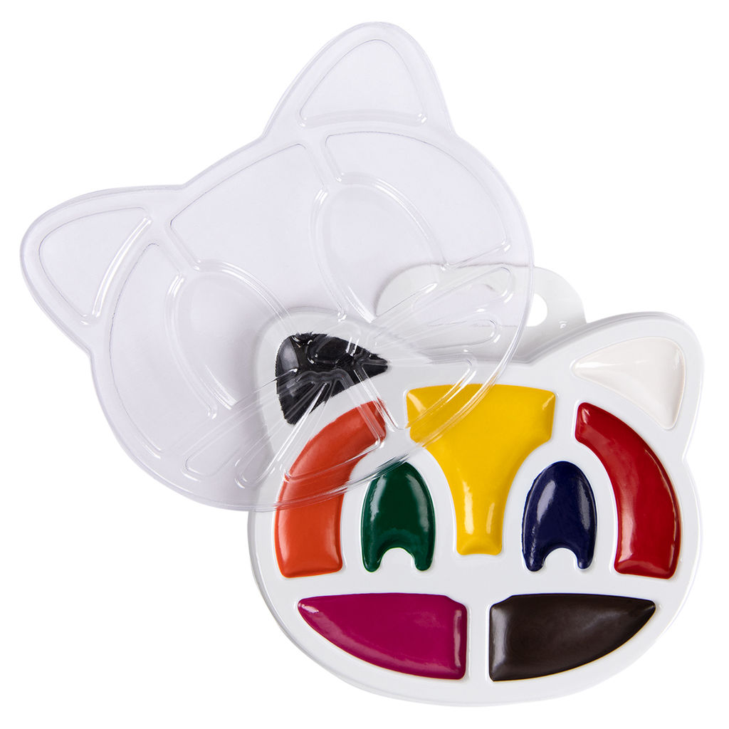 Краска акварель Лео Расти медовая без кисти в пластиковой упаковке с европодвесом LGW-0109 9 цв. Кошка  фото 4