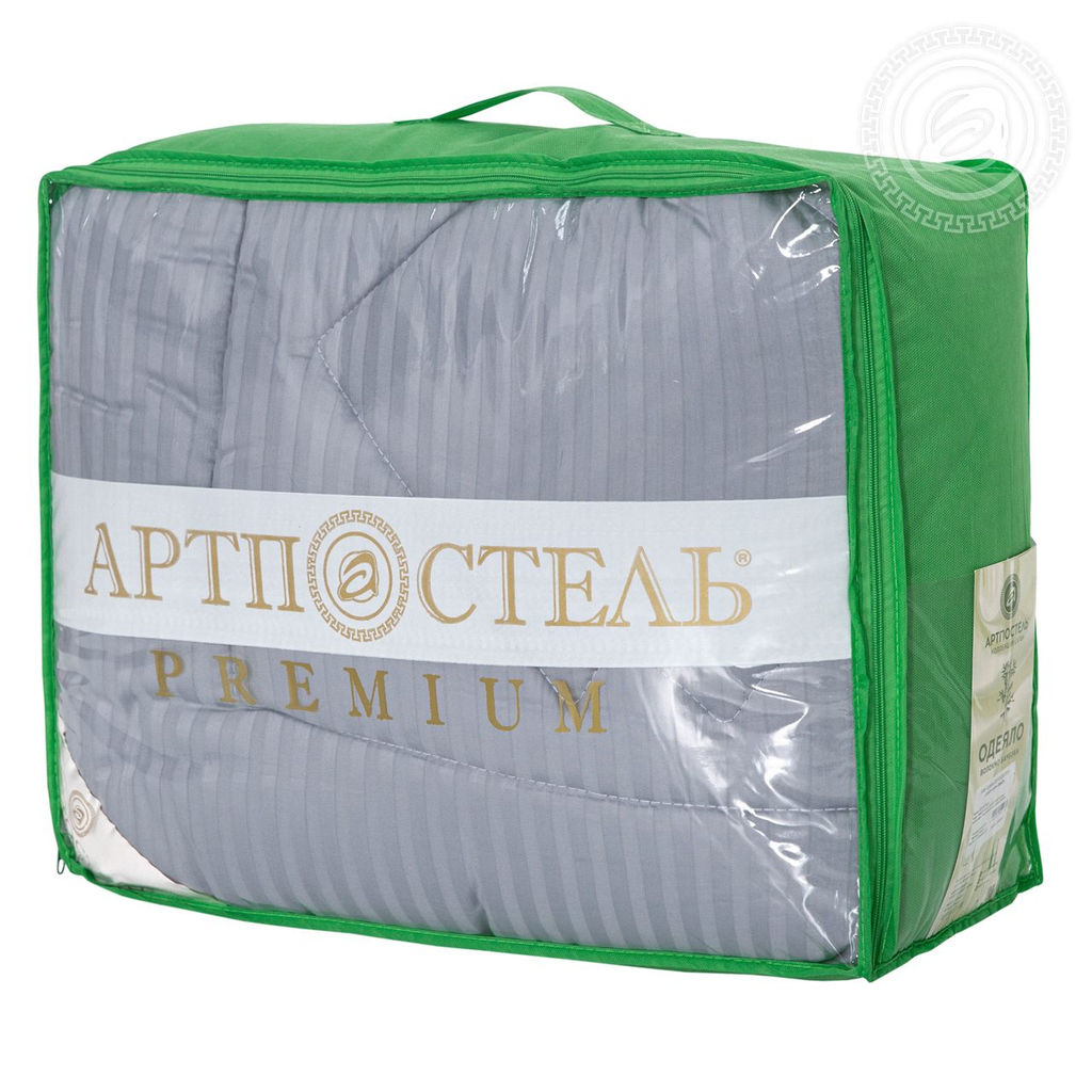 Одеяло страйп-сатин "Бамбук" облегченное 200*215 Евро/1 шт. Премиум (сатин)