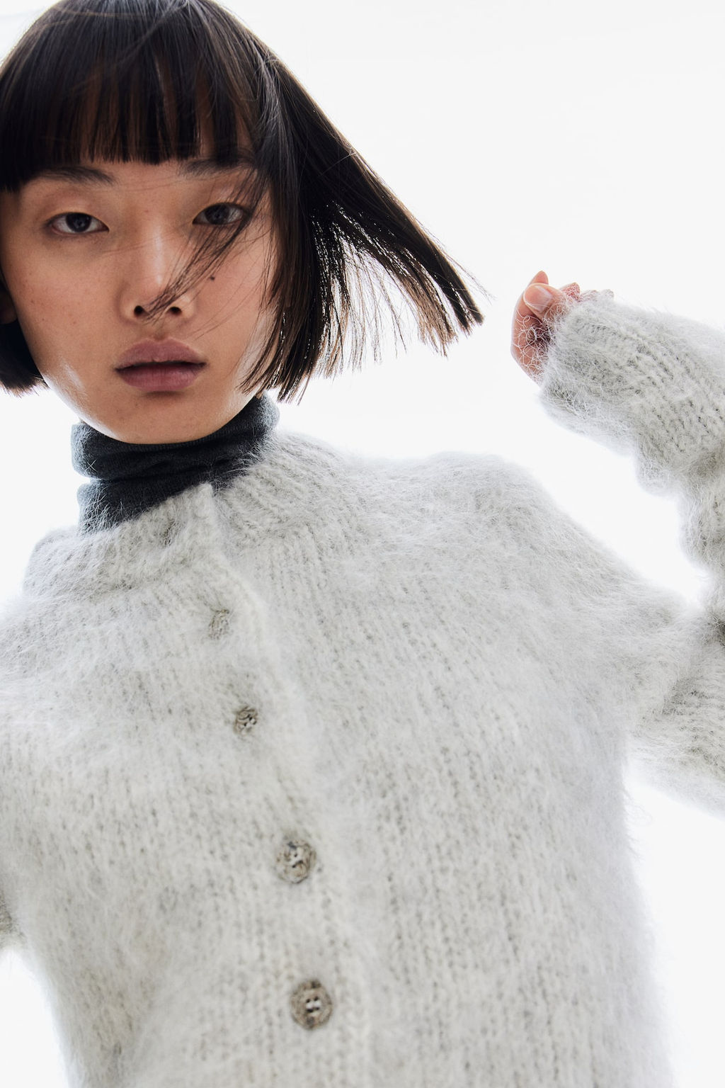 Mohair-blend cardigan