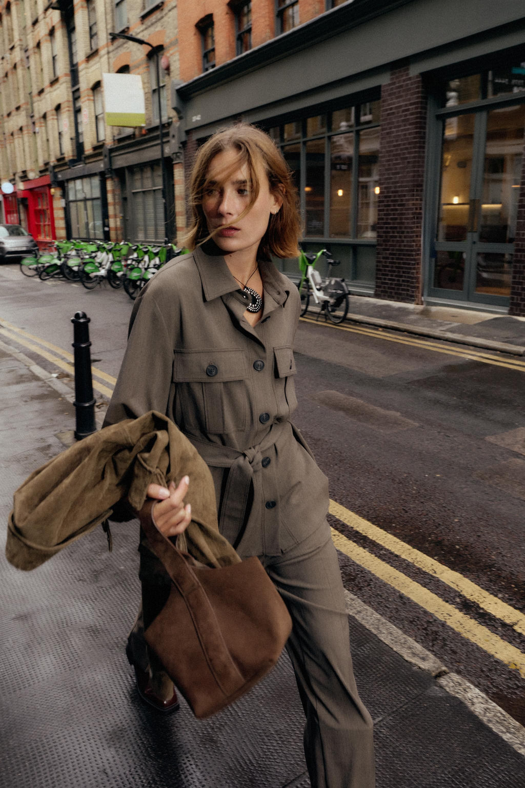 ROLL-UP SLEEVE SHIRT WITH BELT - Zara фото 3