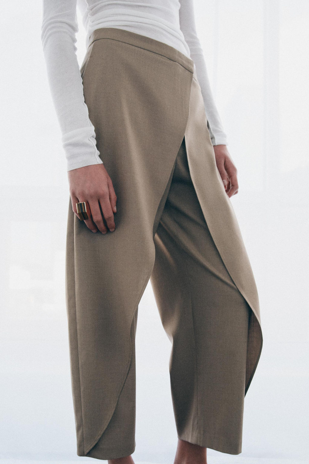 ZW COLLECTION WRAP FRONT TROUSERS - Zara фото 9