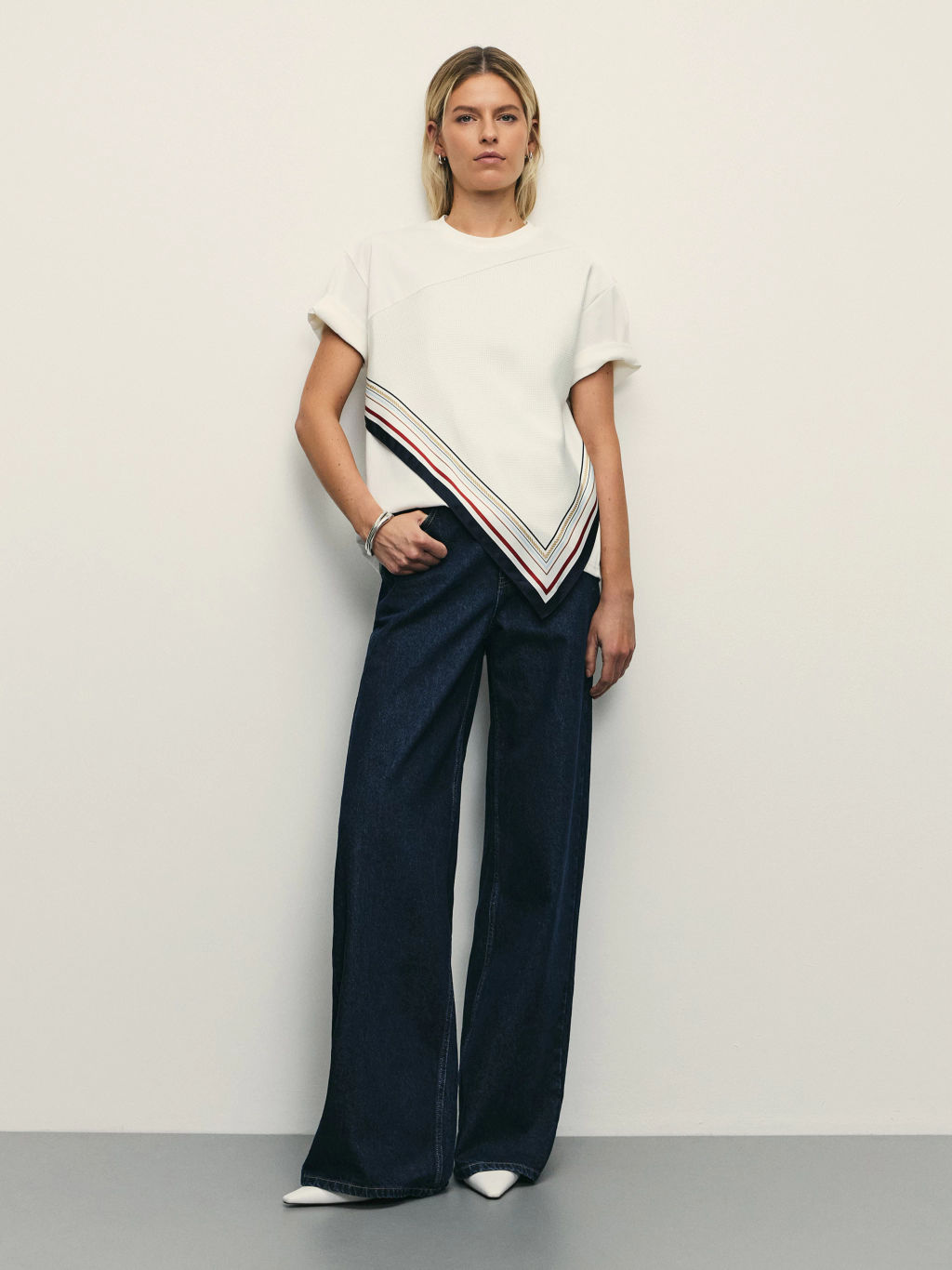 Футболка из хлопка с декоративной деталью / Zarina  фото 2