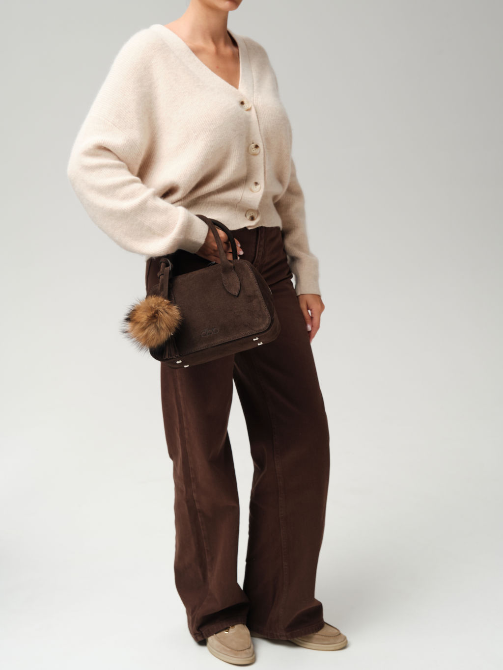 Замшевая сумка Polly DBR 31348 черный каштан фото 6