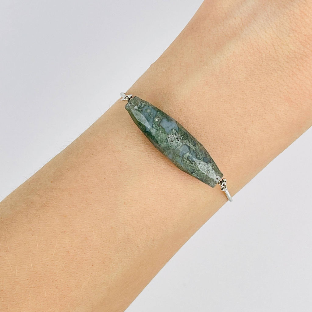 Браслет регулируемый с Моховым агатом - Радуга самоцветов фото 2