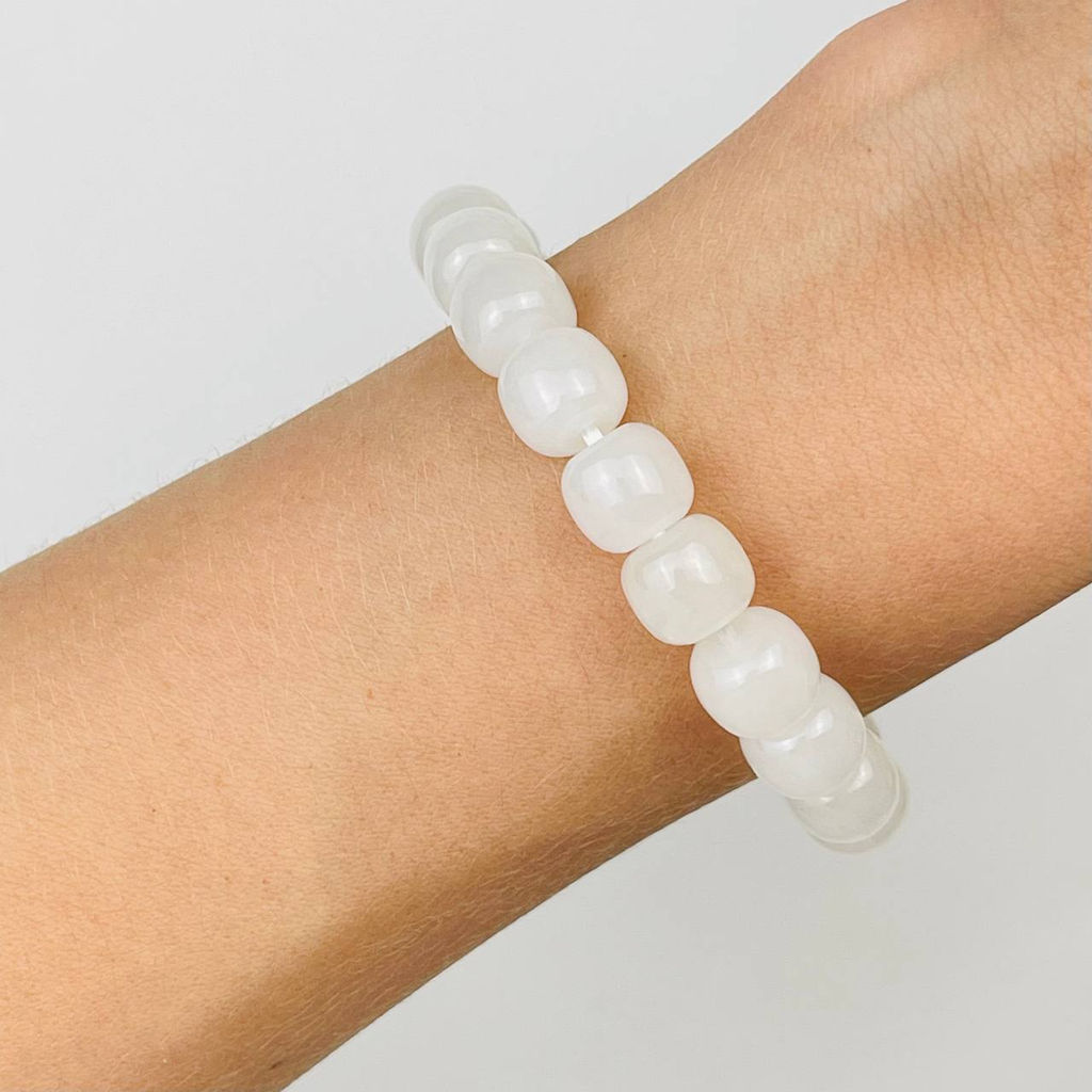 Браслет из белого Нефрита 21 см