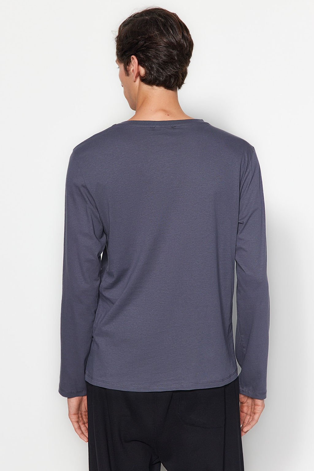 Siyah-Lacivert-Antrasit Regular/Normal Kesim 3lu Paket Basic %100 Pamuk T-Shirt TMNAW21TS0197