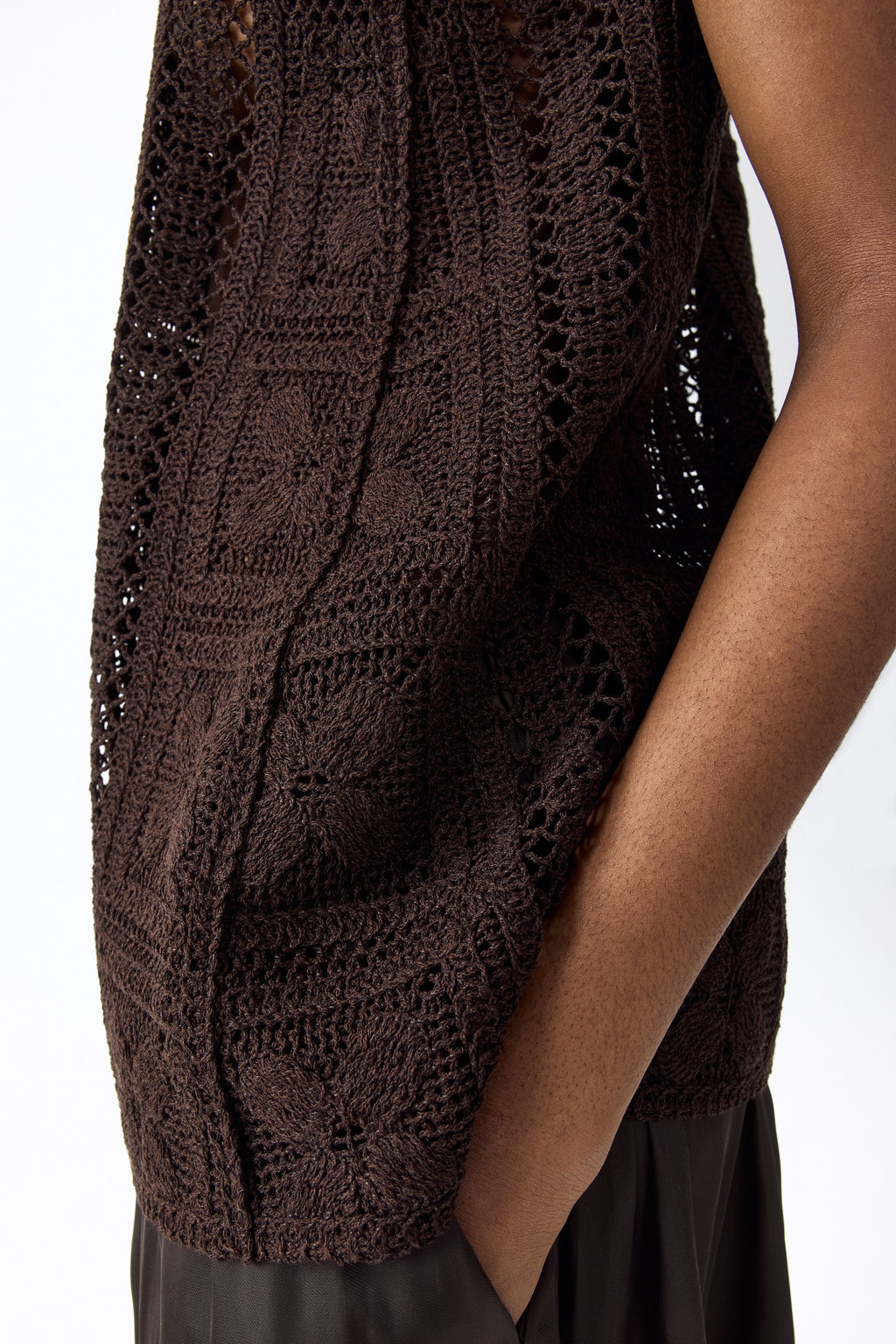 Top efecto crochet en mezcla de seda - H&m фото 7