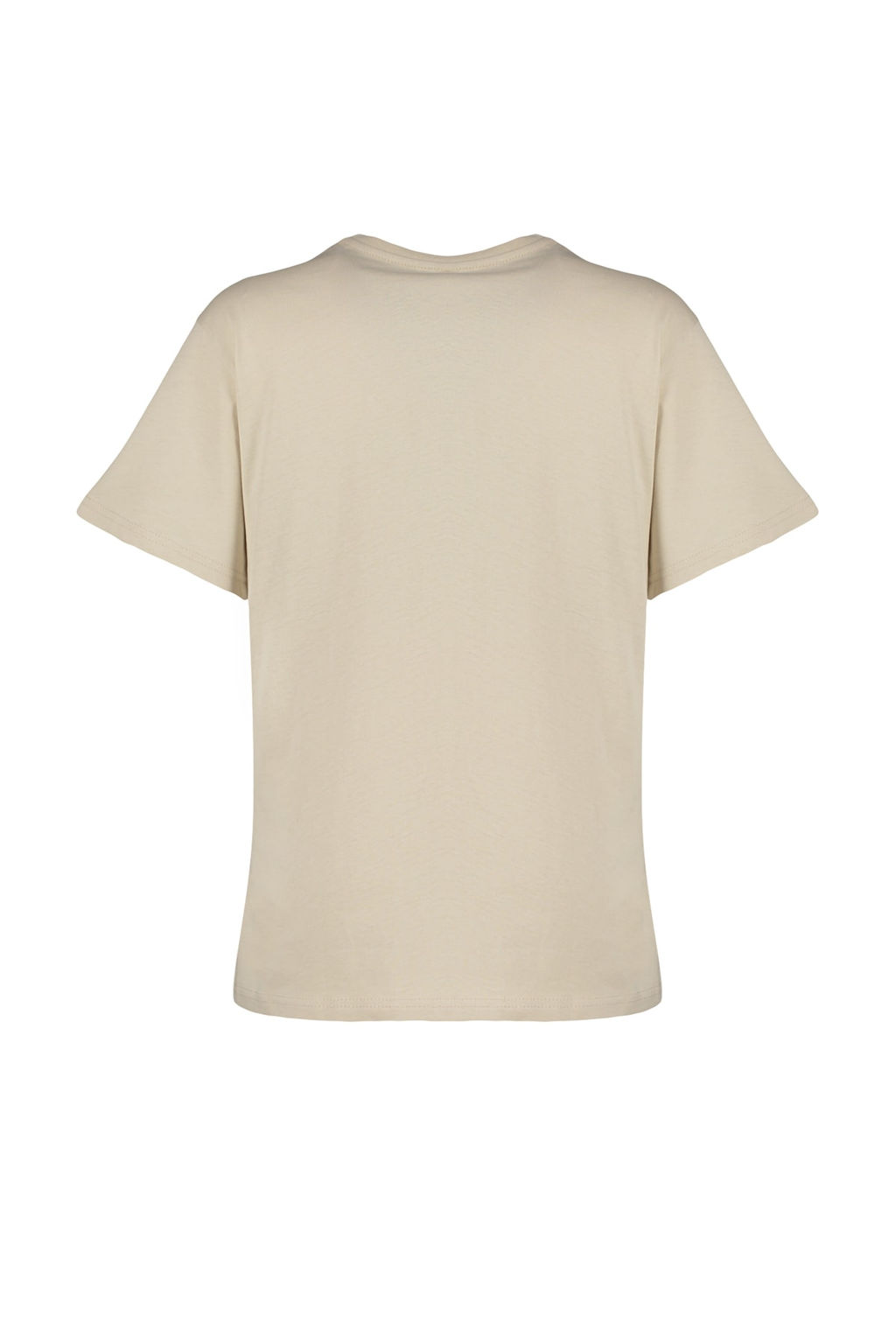 Tas %100 Kal?n Pamuklu Bask?l? Oversize Kal?p Bisiklet Yaka Orme T-Shirt TWOSS23TS00282