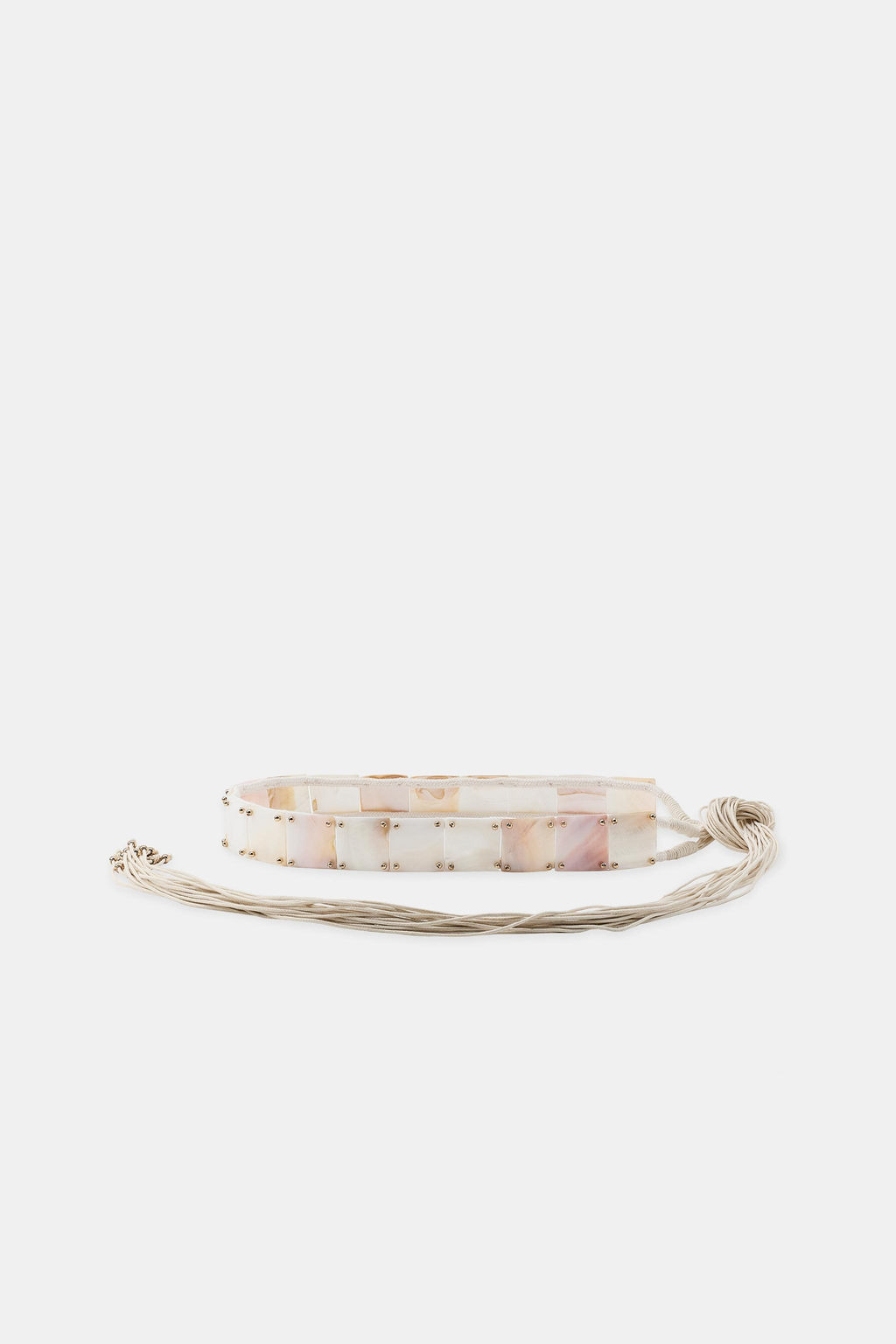 CINTUR?N CORD?N PIEZAS CONCHA / Crudo - Zara фото 2
