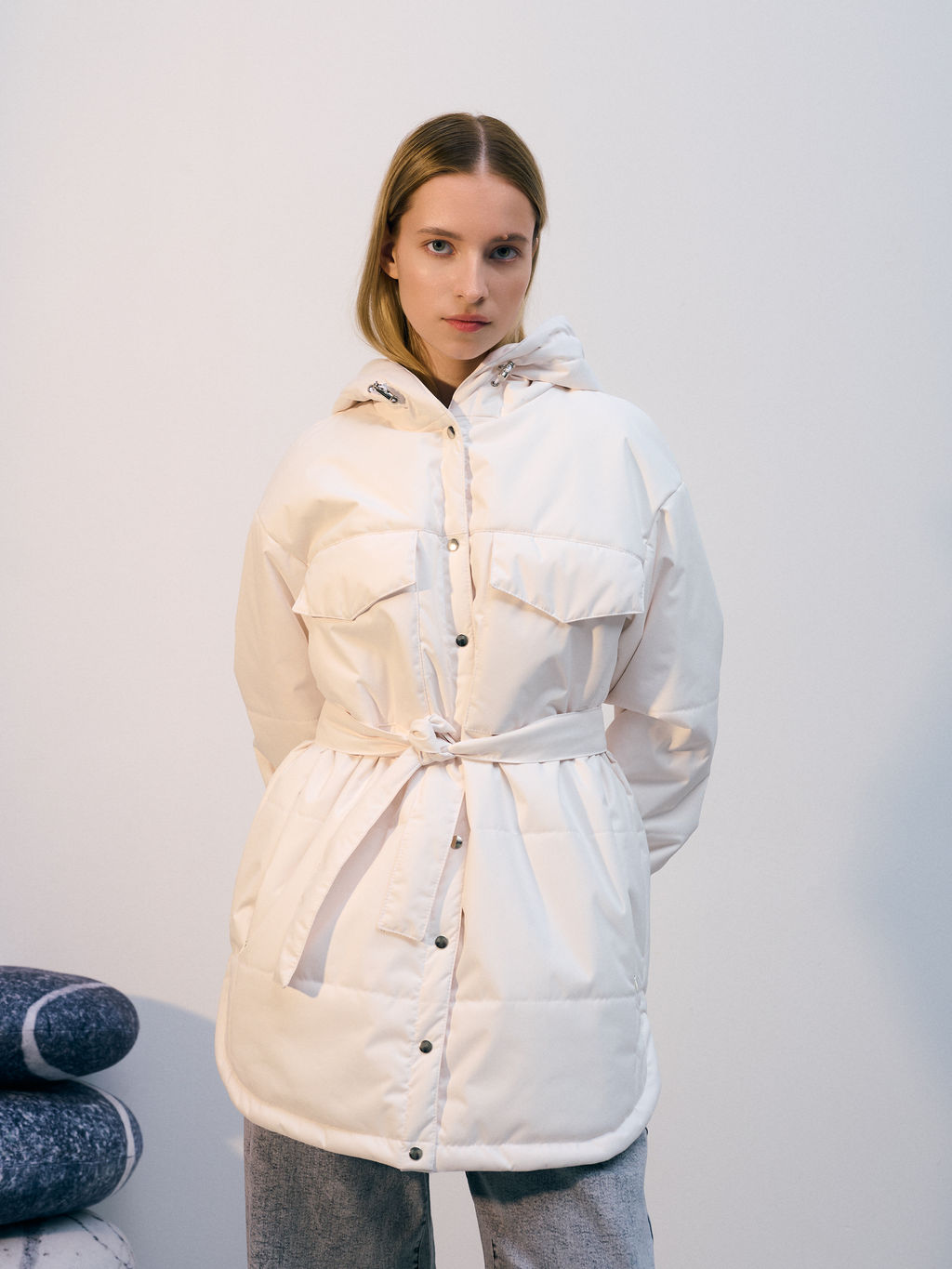Куртка зимняя "Эмми" молочный