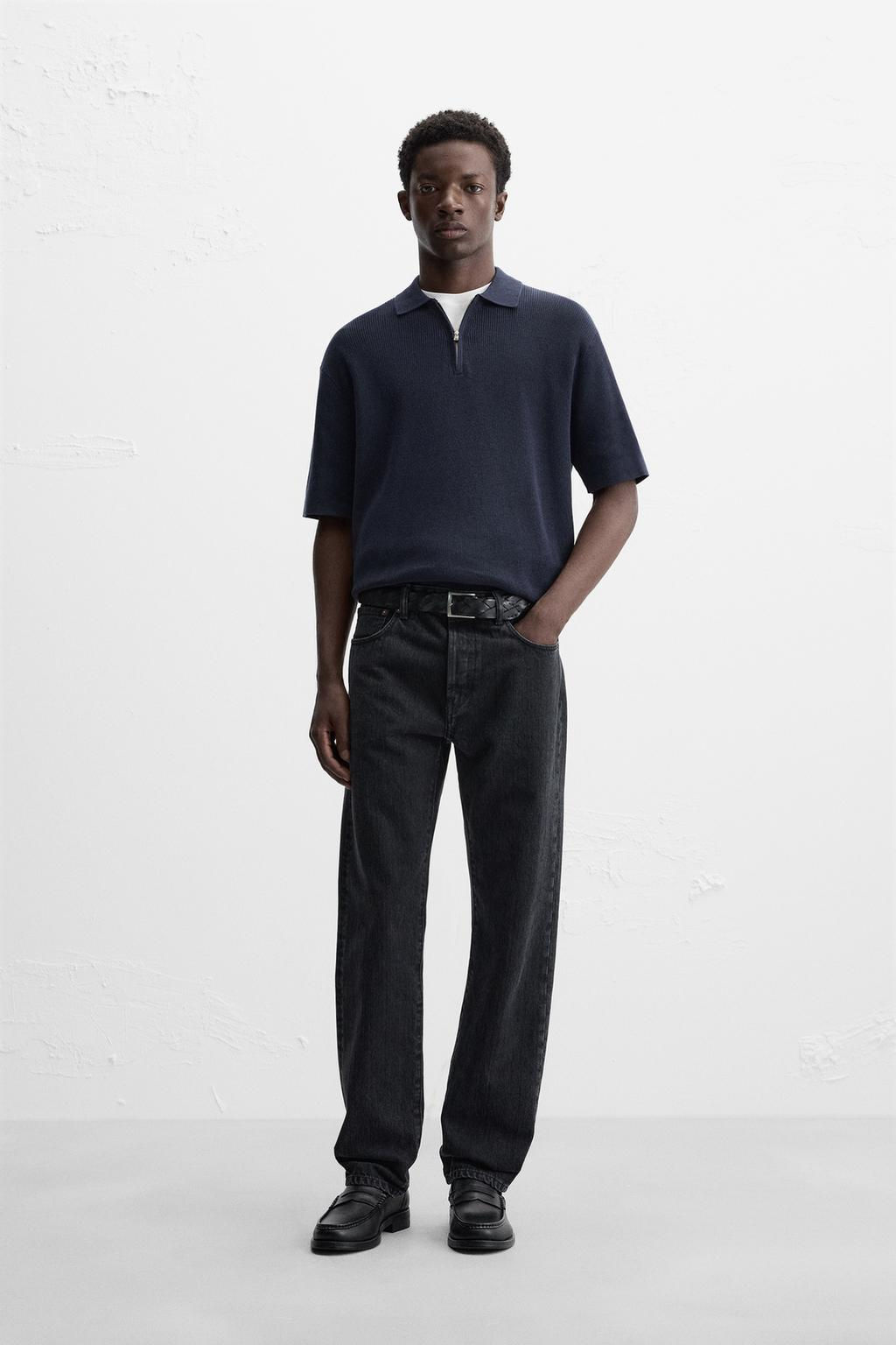 PEARL KNIT POLO SHIRT WITH ZIP - Zara фото 2