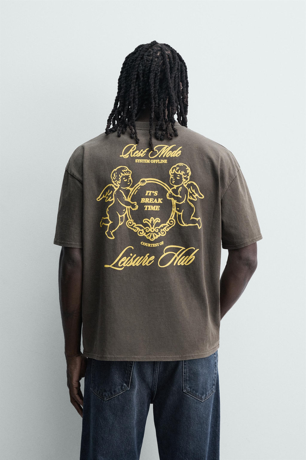CAMISETA RELAXED FIT ESTAMPADOS LAVADOS / Gris antracita