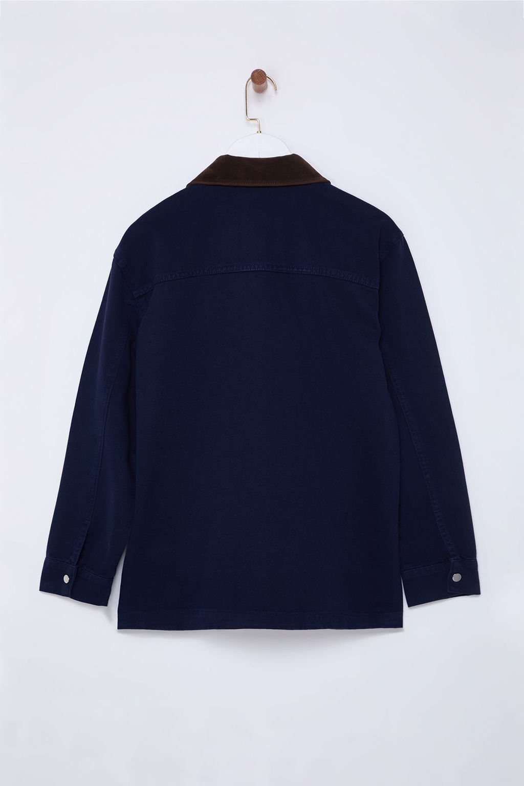 Koyu Mavi Kontrast Suet Yakal? Oversize Denim Gomlek Ceket TWOSS25CE00005 - Trendyolmilla фото 9