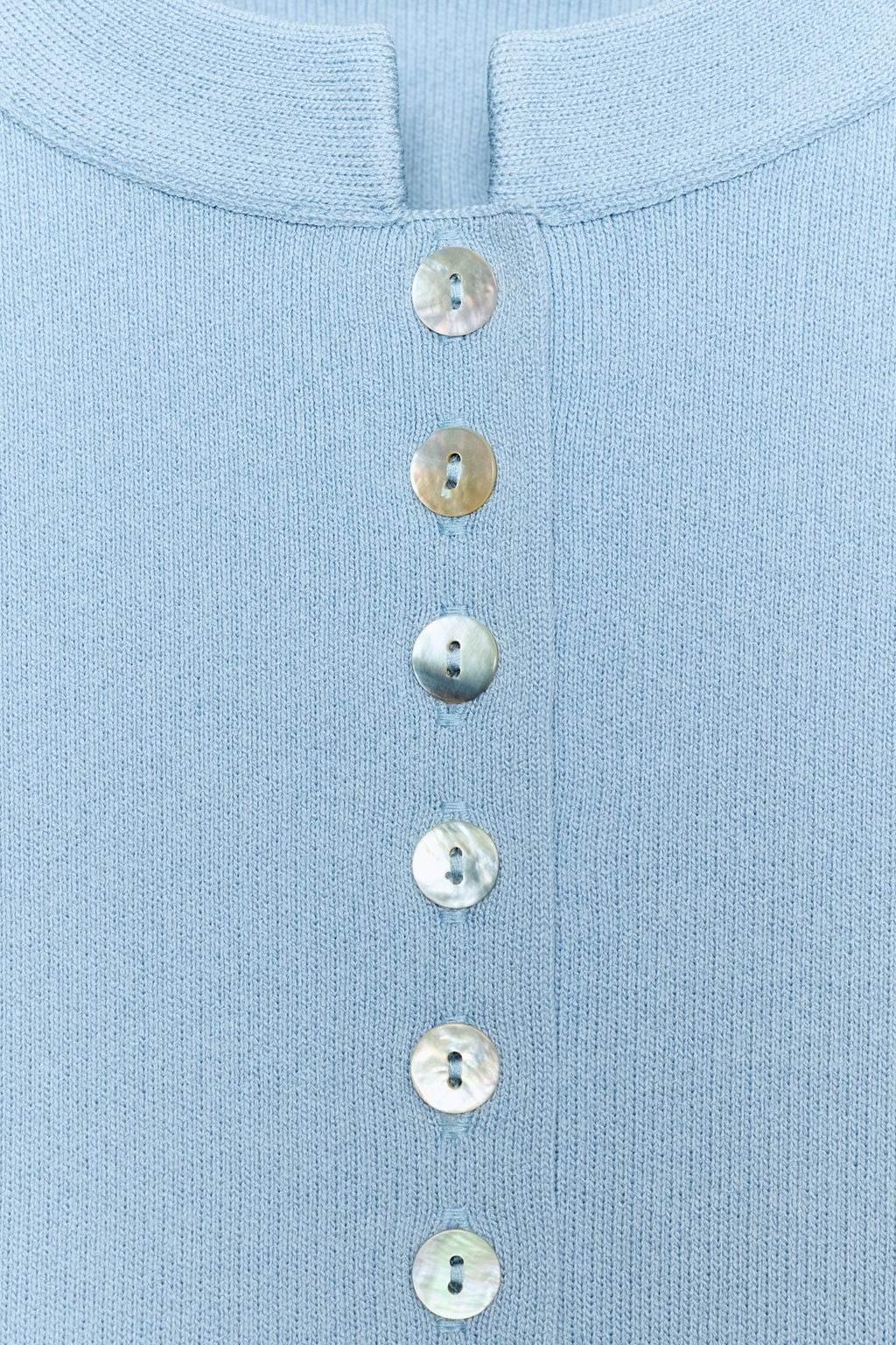 CHAQUETA PUNTO MANGA ABULLONADA / Azul pastel - Zara фото 11