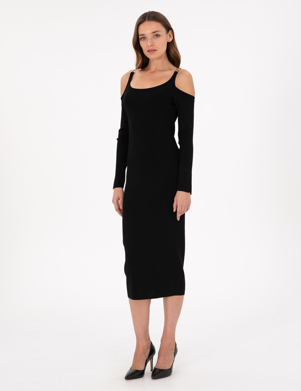 Siyah Ex. Slim Fit Triko Elbise - Pierre cardin фото 3
