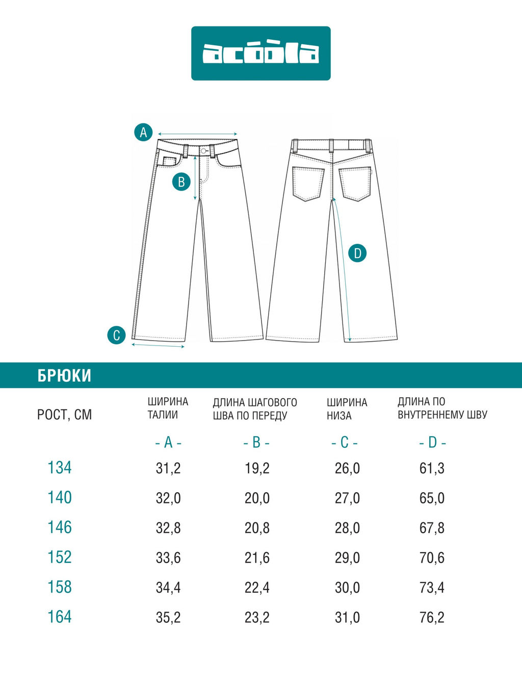 ACOOLA / Брюки джинсовые (утепленные) детские для девочек Zeya черный