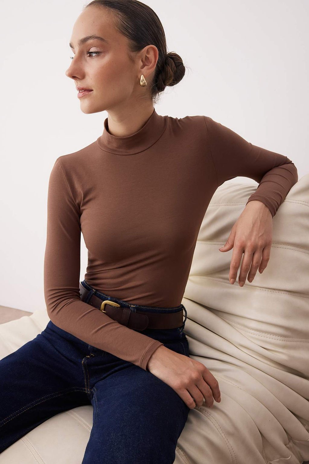 Kahverengi Bal?kc? Yaka C?tc?tl? Orme Body TWOAW21BD0008