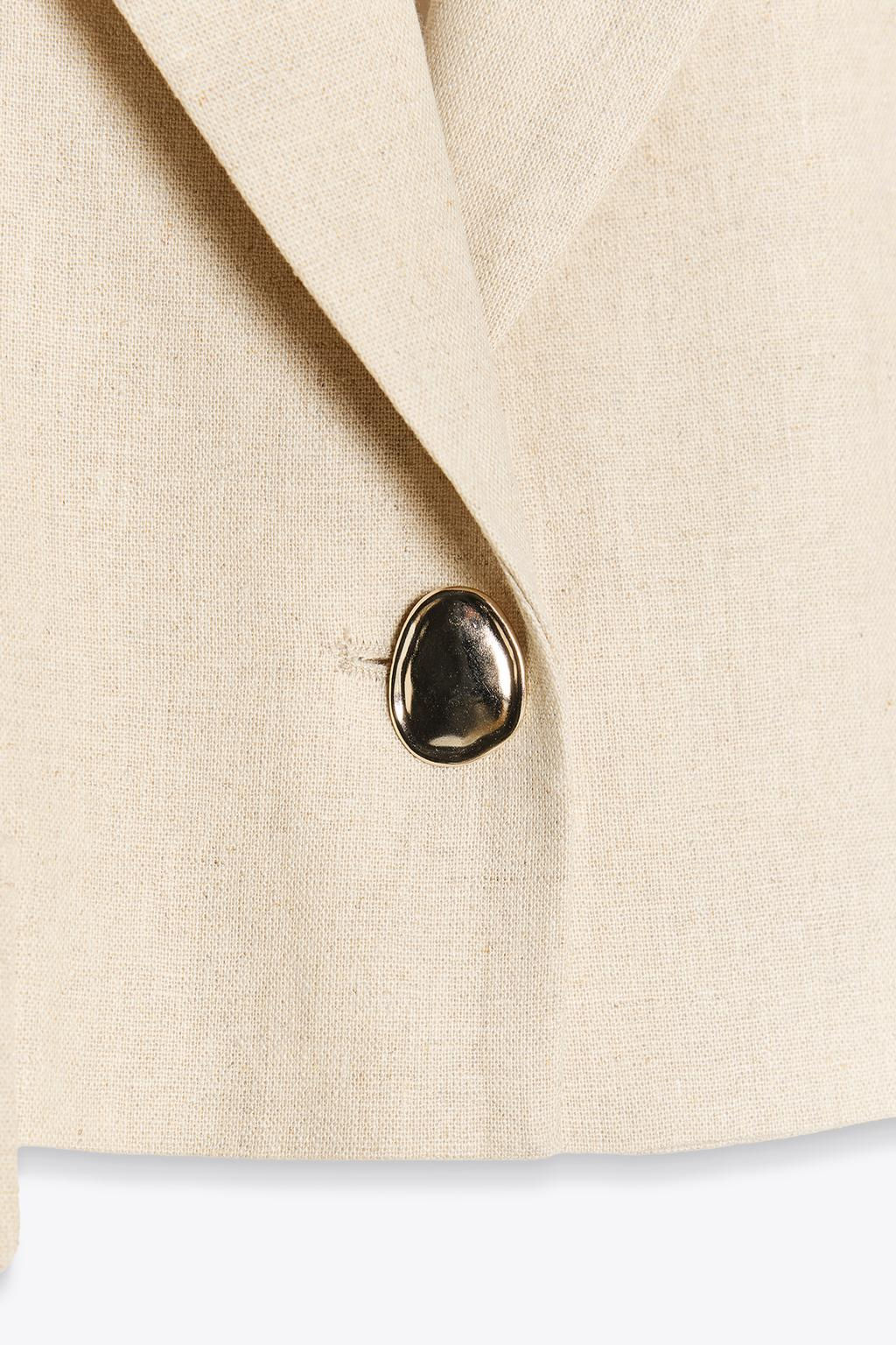 LINEN BLEND SHORT WAISTCOAT - Zara фото 7