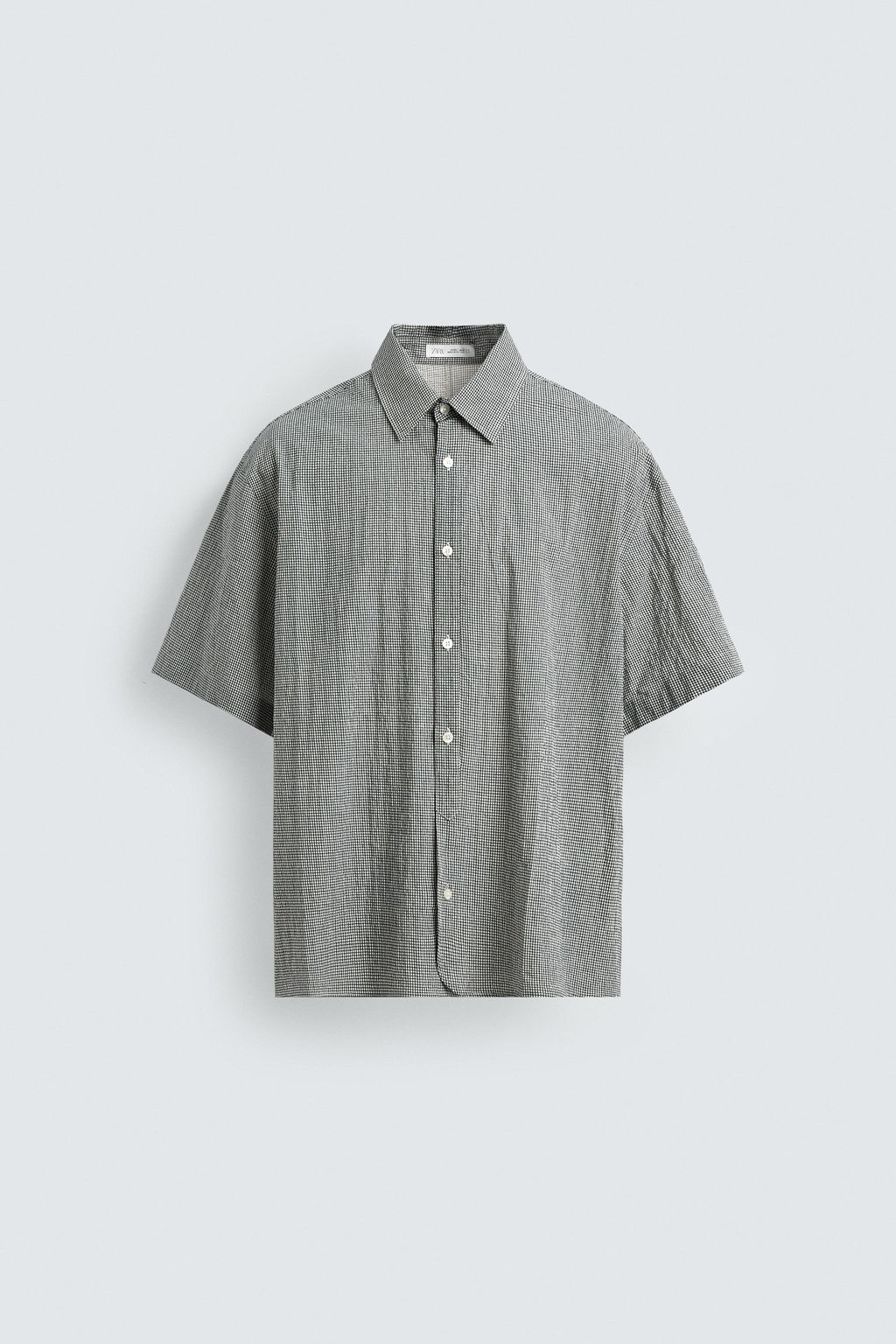 CAMISA REGULAR FIT ESTRUCTURA CUADROS / Blanco / Negro - Zara фото 8