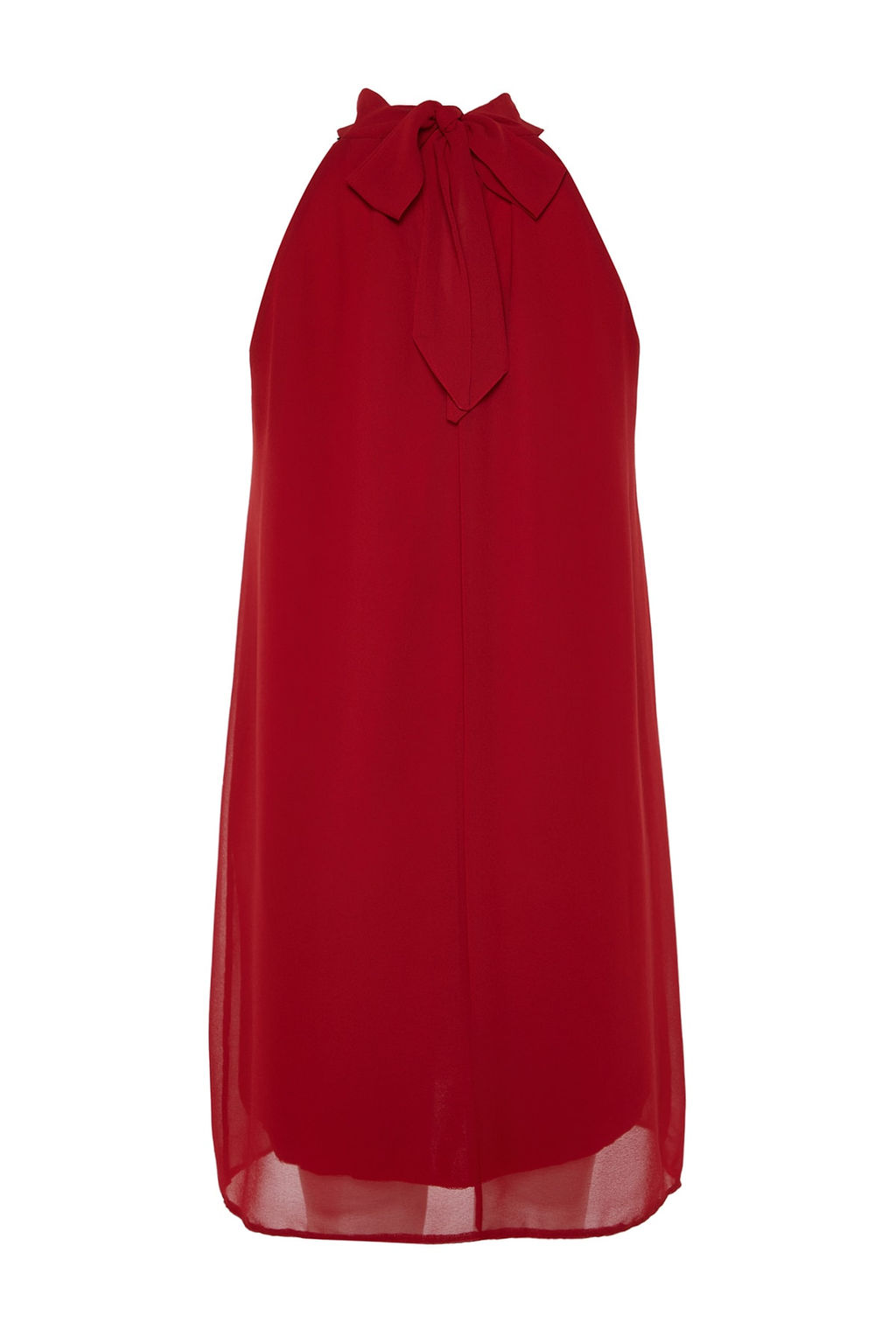 TRENDYOLMILLA Murdum Duz Kesim Halter Yaka Mini Sifon Astarl? Dokuma Elbise TWOSS23EL01059  фото 29